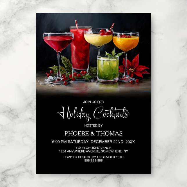 Invitation Poinsettia Holiday Cocktail Party (Créateur téléchargé)