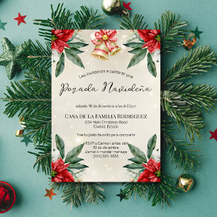 Invitation Poinsettias Rouges d'Espagne Posada Navideña Noël