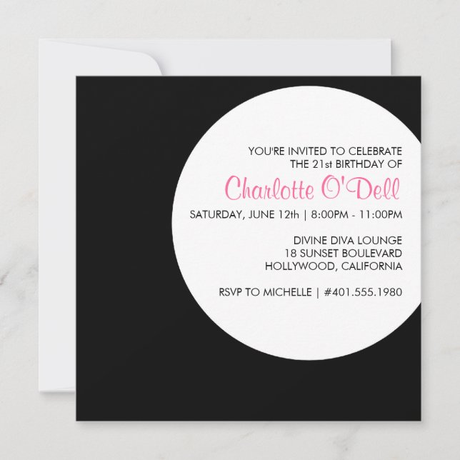 Invitation point de polka moderne de | ; fête d'anniversaire (Devant)