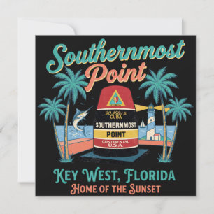 Invitation Point le plus méridional Key West ambiance rétro t