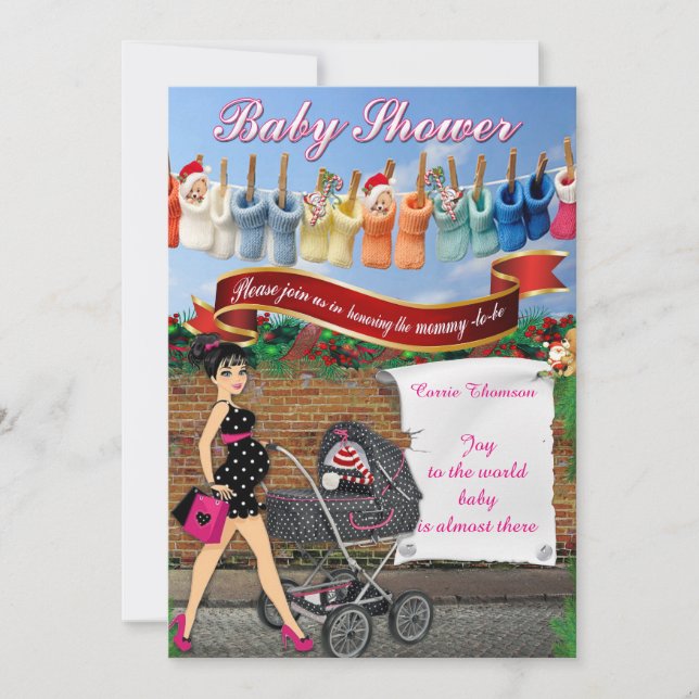 Invitation Point Polka baby shower (Devant)