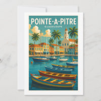 Invitation Pointe-à-Pitre – Carte vintage Guadelou
