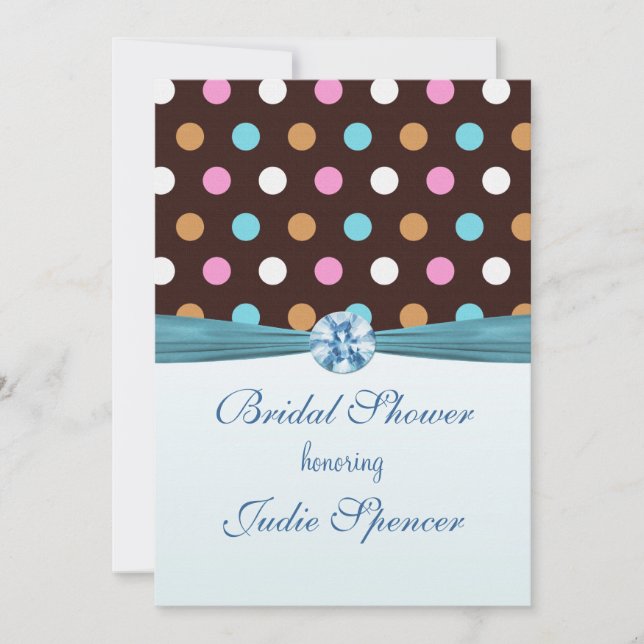 Invitation Pointe de polka multicolore Douche nuptiale Invita (Devant)