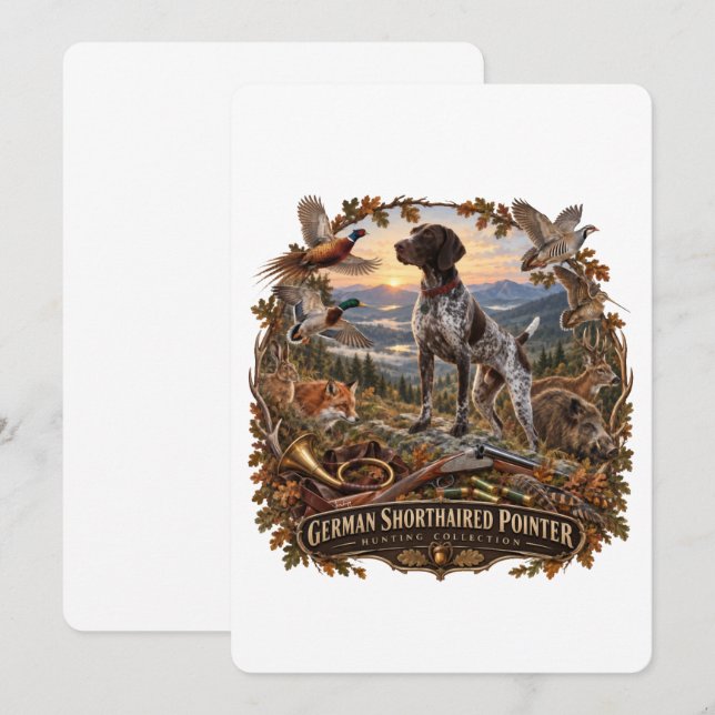 Invitation Pointer allemand - Collection de chasse (Devant / Derrière)