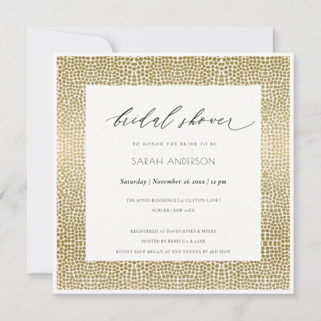 INVITATION POINTES D'OR EN CUIVRE GLAMOREUSES FÊTE DES MARIÉE (Devant)