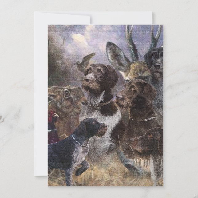 Invitation Pointeur À poils durs allemand (Devant)