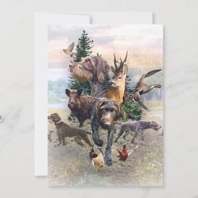 Invitation Pointeur À poils durs allemand (Devant)