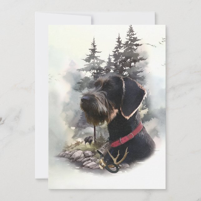 Invitation Pointeur À poils durs allemand, GWP (Devant)