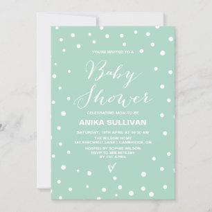 Invitation Points Confetti de Monnaie Motif Baby shower Invit