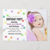 Points Confetti Photo personnalisée Fête d'anniver