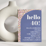 Invitation Points d'aquarelle couleur mignonne 40e fête d'ann<br><div class="desc">Aquarelle couleur mignonne Points 40e anniversaire Invitation de fête</div>