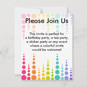 Invitation Points de bulle arc-en-ciel