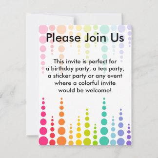 Invitation Points de bulle arc-en-ciel