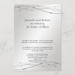 Invitation Points de platine 20e anniversaire de mariage