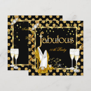 Invitation Points de polka en feuille d'or fausse chaussures