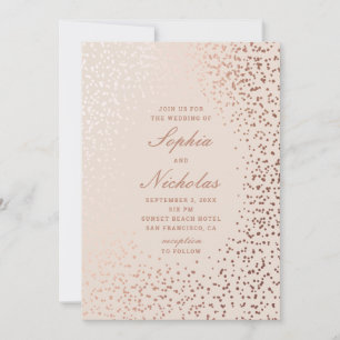 Invitation Points élégants dorés. Mariage moderne classique