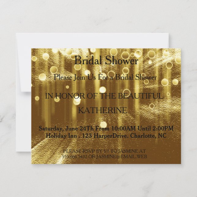 Invitation Points Faux Gold Glittering Fab Confetti Sparkles (Devant)