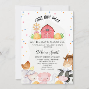 Invitation Points Ferme Neutre selon le sexe Baby shower de l