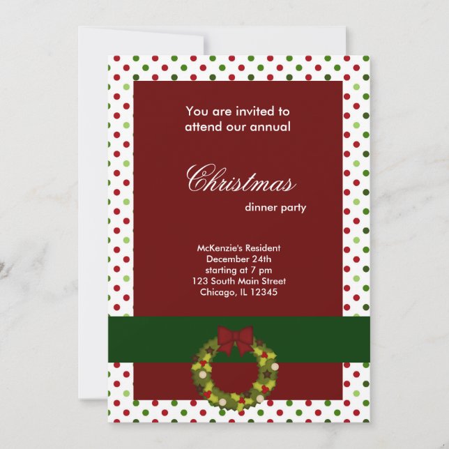 Invitation Points pour le dîner de Noël (Devant)