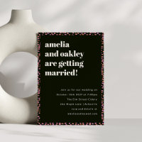 Points rose et noir modernes Élégant Mariage uniqu