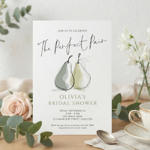 Invitation Poires Doodle Parfait Couple  Enterrement de Vie d