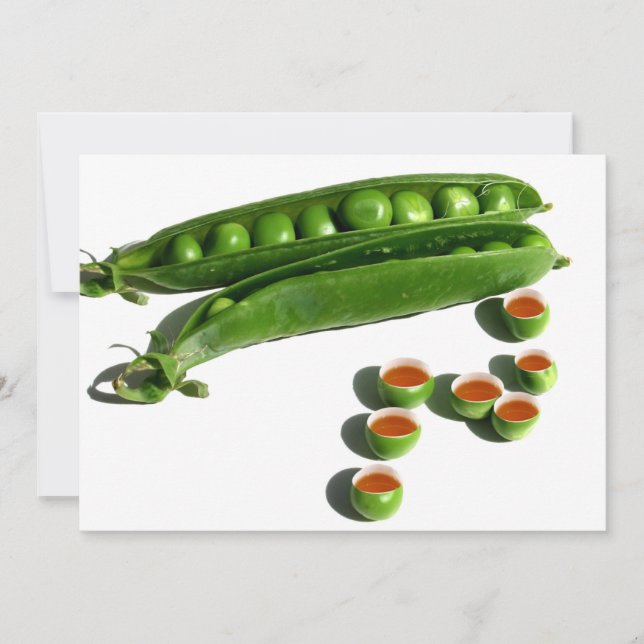 Invitation Pois de thé - Pois dans un pois avec des tasses de (Devant)