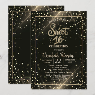 Invitation Pois élégants, Doux 16 Fête
