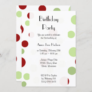 Invitation Pois, Motif de points Polka, points, Anniversaire