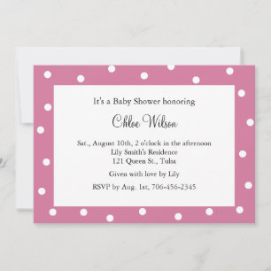 Invitation Pois rose vif
