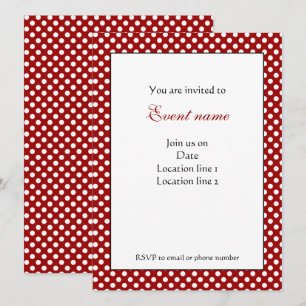 Invitation pois tendance rouge foncé et blanc