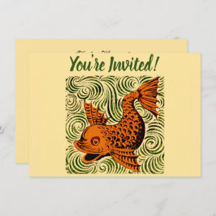 Invitation Poisson Antique Carrelage Ancien art