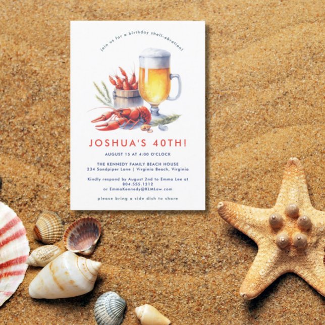 Invitation Poisson-crâne rouge Basse-Pays Fête d'anniversaire (Créateur téléchargé)