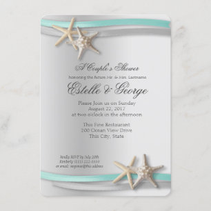 Invitation Poisson d'argent et douche de ruban Couple