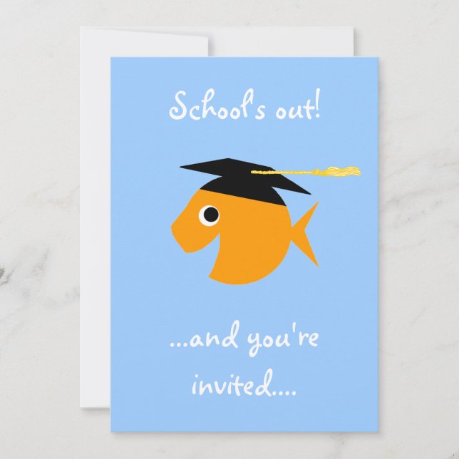 Invitation Poisson d'or dans la Graduation Cap Poolside Grad  (Devant)