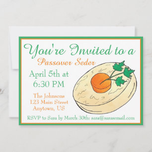 Invitation Poisson Gefilte Dîner juif du Shabbat Seder de Pes