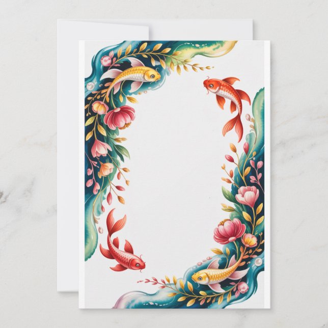 Invitation Poisson Koi Fête de Mariage Invitation  (Devant)