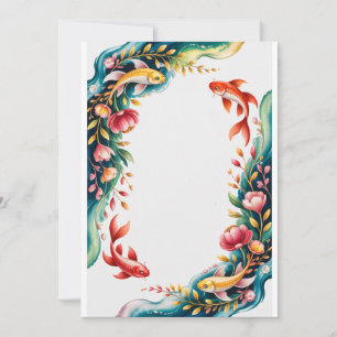 Invitation Poisson Koi Fête de Mariage Invitation 