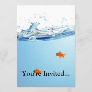 Invitation Poisson rouge sous l'aquarium aquatique