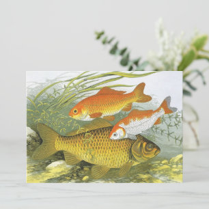 Invitation Poisson vintage Koi Poisson, Marine Aquatique Vie