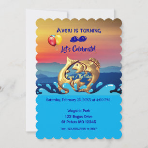 Invitation Poissons Poissons Anniversaire / Février 19 - Mars