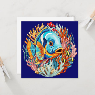 Invitation Poissons Tropicaux Vives Couleurs d'Été