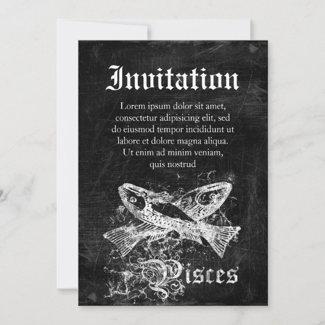 Invitation Poissons Vintages Zodiac (Devant)