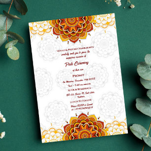 Invitation Poite Janeu Upanayanam Hindu Saint Thread Floral