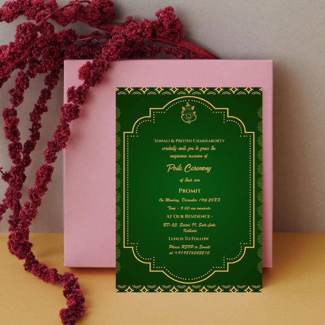 Invitation Poite Janeu Upanayanam Hindu Saint Thread Floral (Créateur téléchargé)