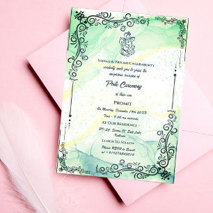 Invitation Poite Janeu Upanayanam Hindu Saint Thread Floral