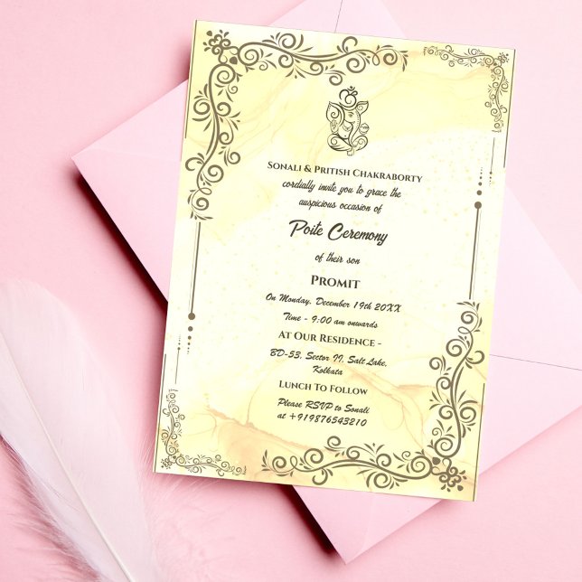 Invitation Poite Janeu Upanayanam Hindu Saint Thread Floral (Créateur téléchargé)