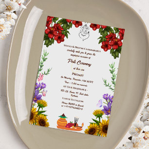 Invitation Poite Janeu Upanayanam Hindu Saint Thread Floral