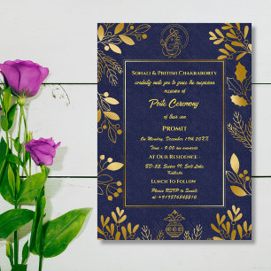 Invitation Poite Janeu Upanayanam Hindu Saint Thread Floral