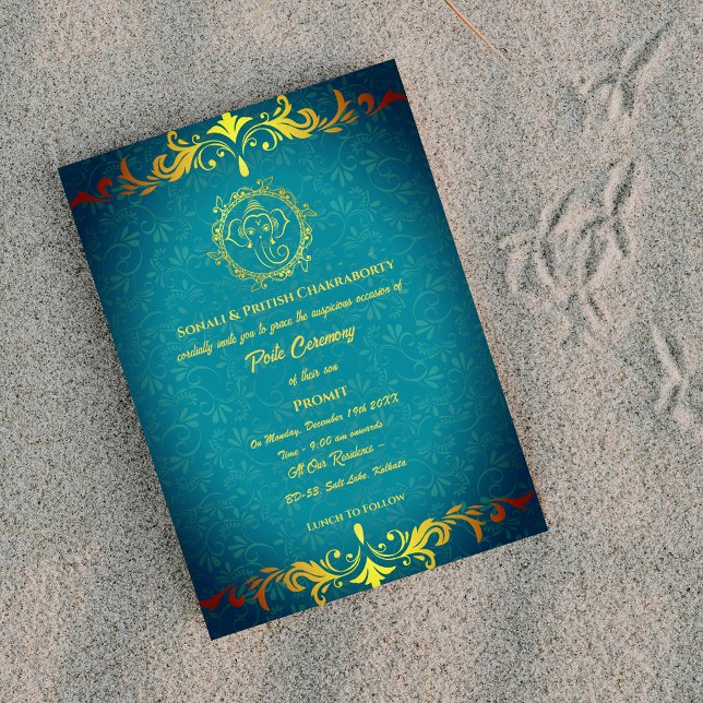 Invitation Poite Janeu Upanayanam Hindu Saint Thread Floral (Créateur téléchargé)