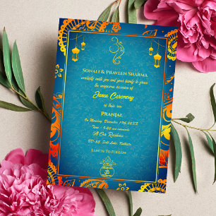 Invitation Poite Janeu Upanayanam Hindu Thread Turquoise or